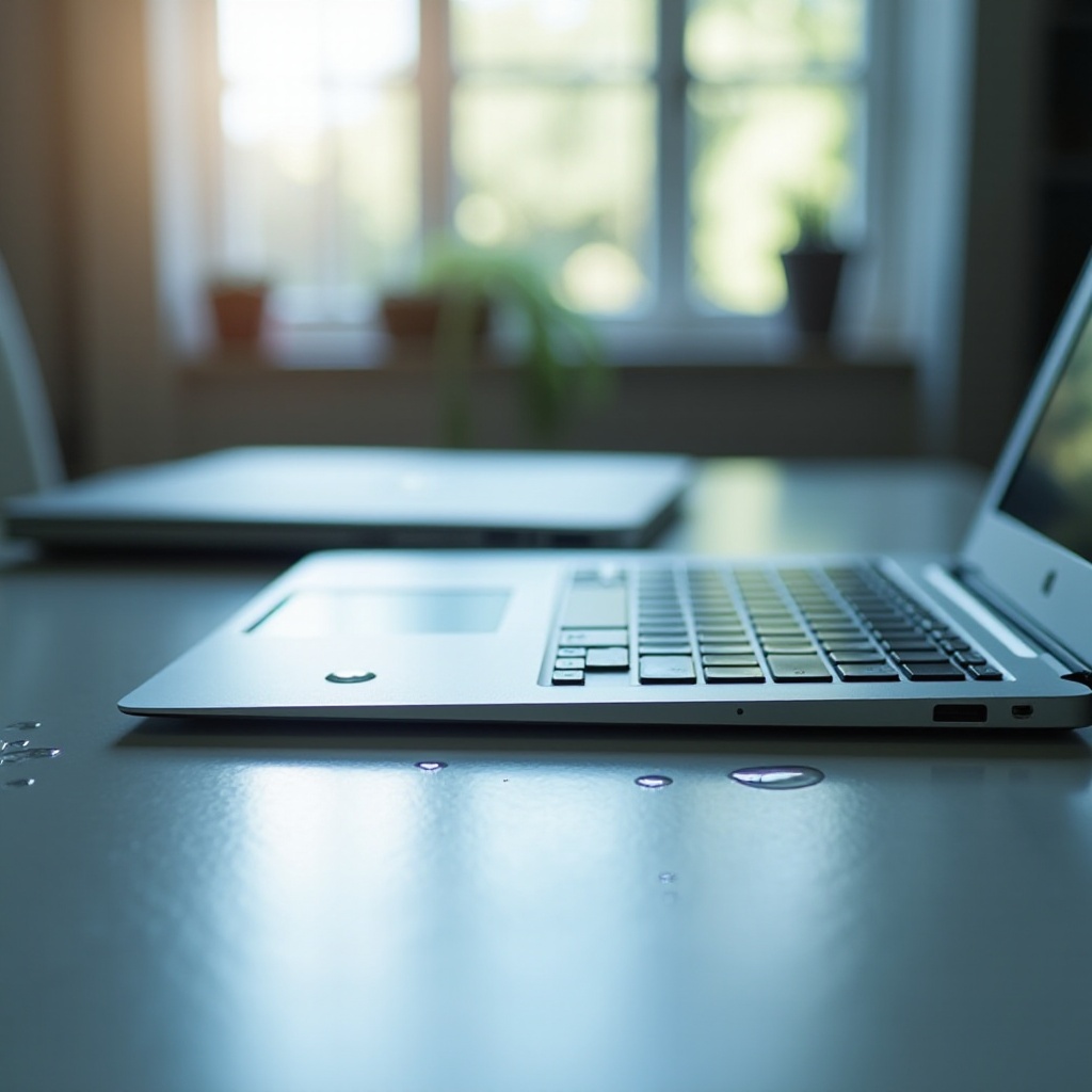 eau sur ordinateur portable