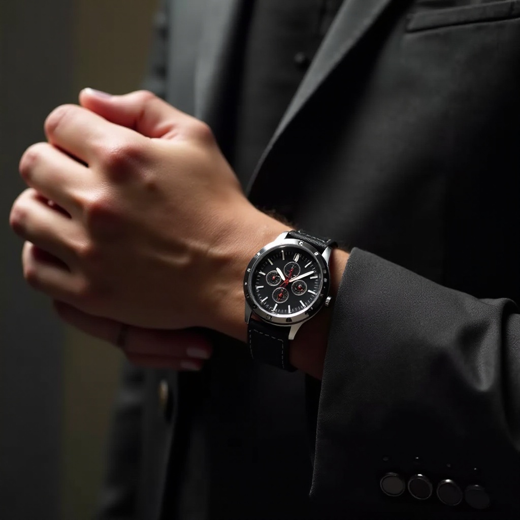 montre connectée avec aiguilles